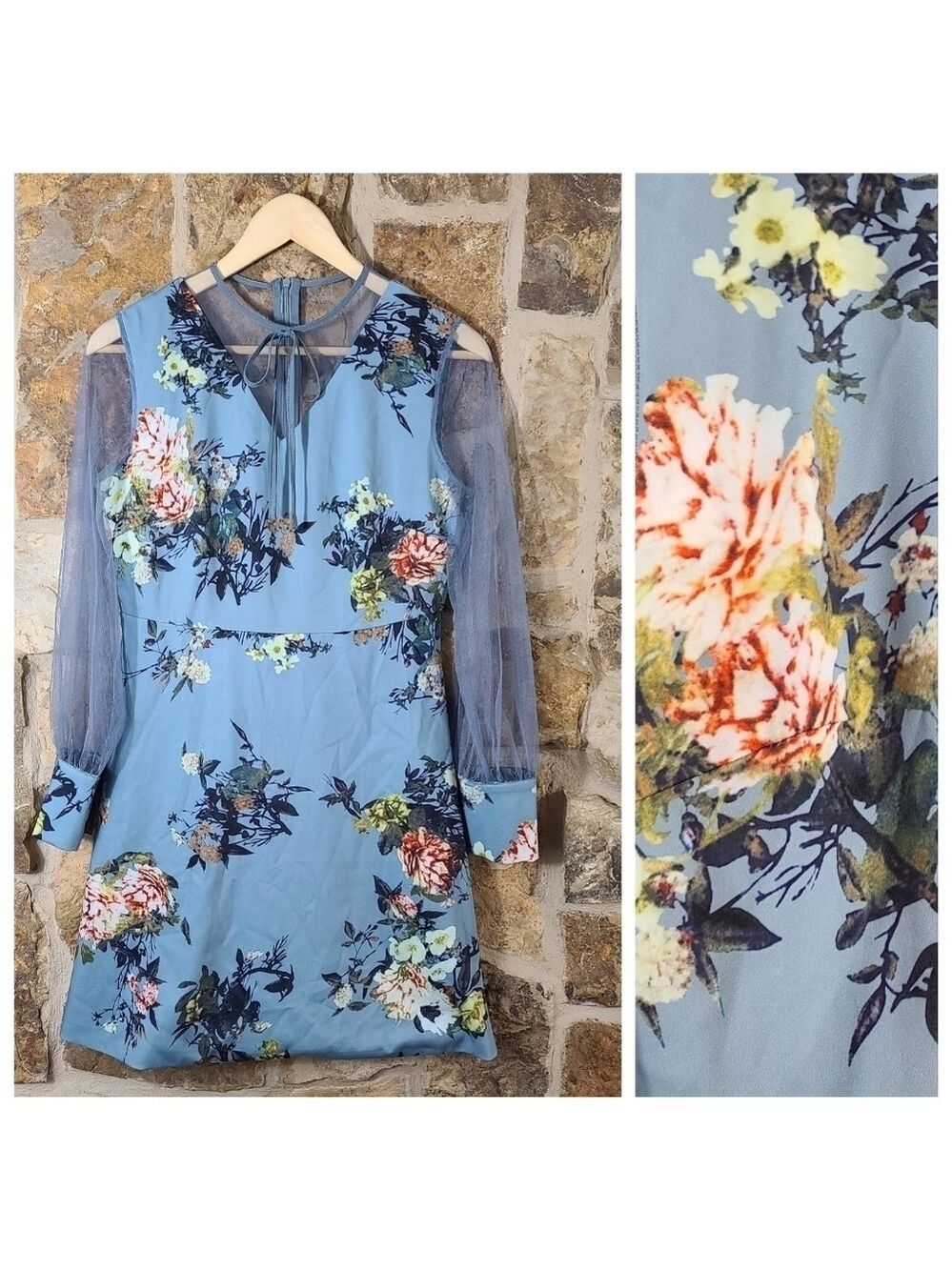 NWT Dalia Macphee S SMALL Floral Lace Dress